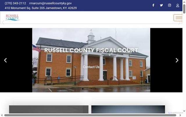 Security scan screenshot of https://russellcountyky.gov/