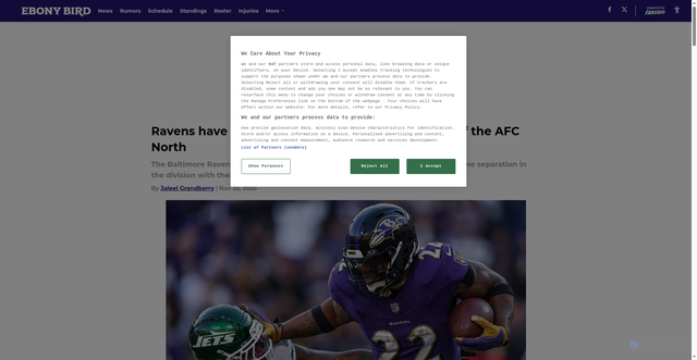 Security scan screenshot of https://ebonybird.com/baltimore-ravens-have-golden-opportunity-to-take-control-of-afc-north