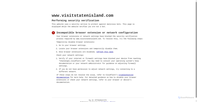 Security scan screenshot of http://www.visitstatenisland.com/