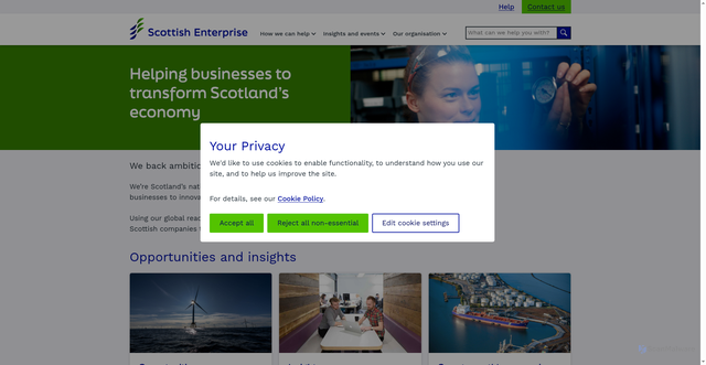 Security scan screenshot of https://www.scottish-enterprise.com/