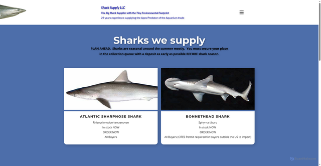 Security scan screenshot of https://www.sharksupply.com/Sharks.html