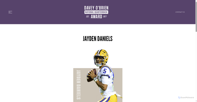 Security scan screenshot of https://www.daveyobrienaward.com/cutouts/jayden-daniels