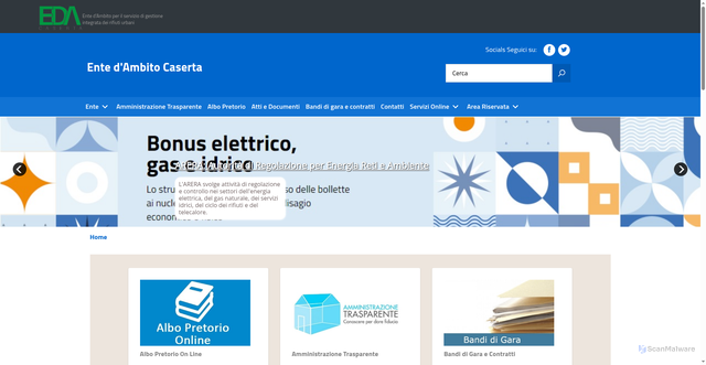 Security scan screenshot of https://www.entedambitocaserta.it/index.php/italia/