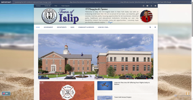 Security scan screenshot of https://islipny.gov/