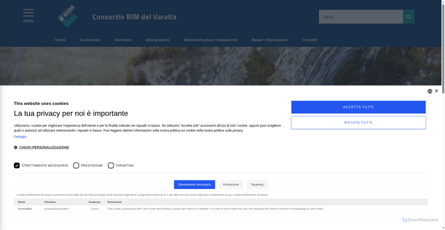 Security scan screenshot of https://www.consorziobimvaraita.it