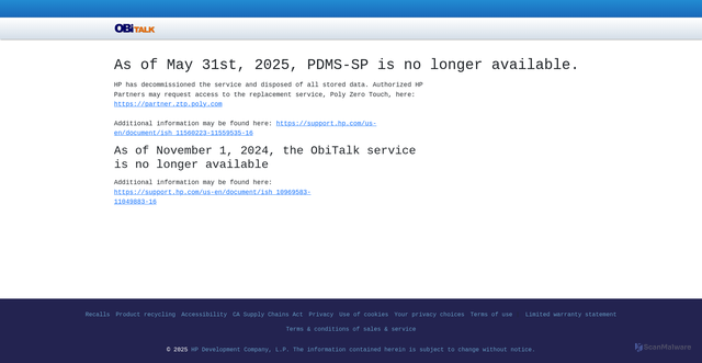 Security scan screenshot of https://devpfs.obitalk.com