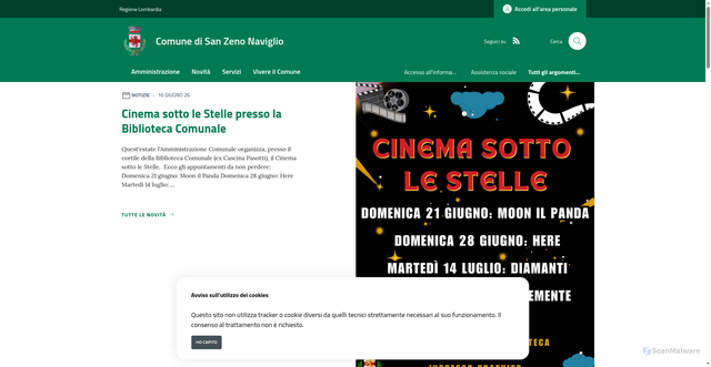 Security scan screenshot of https://www.comune.sanzenonaviglio.bs.it