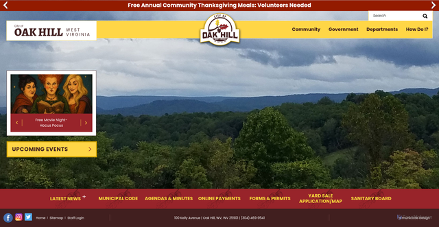 Security scan screenshot of https://oakhillwv.gov/