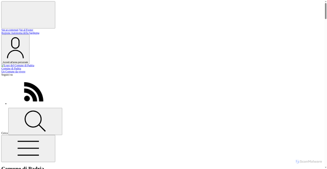 Security scan screenshot of https://comune.padria.ss.it/it/