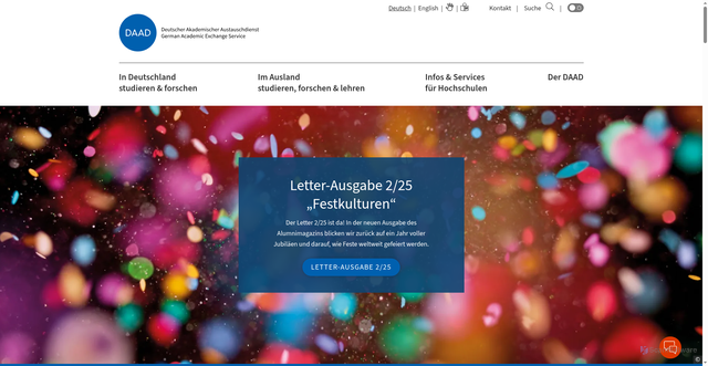 Security scan screenshot of https://www.daad.de/de/