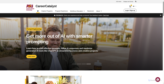 Security scan screenshot of https://careercatalyst.asu.edu