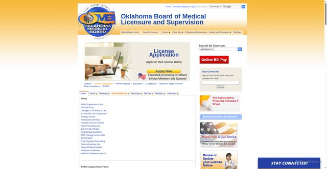 Security scan screenshot of https://www.okmedicalboard.org/