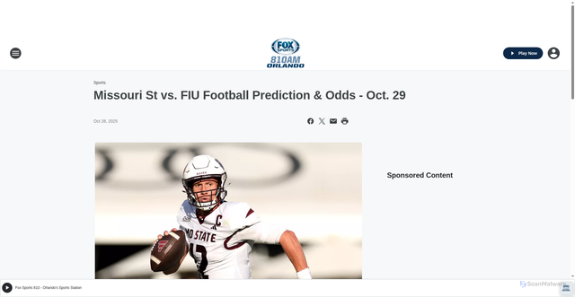 Security scan screenshot of https://fsrorlando.iheart.com/content/2025-10-28-missouri-st-vs-fiu-football-prediction-odds-oct-29/