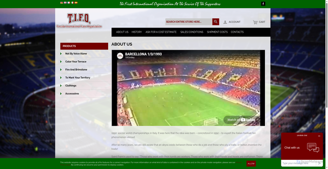 Security scan screenshot of http://www.tifo.it/chi-siamo?___store=gb&___from_store=it
