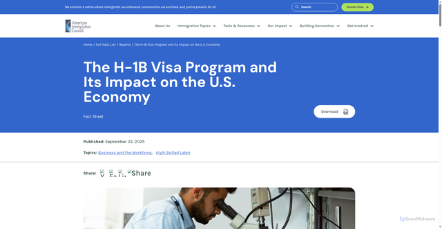 Security scan screenshot of https://live-americanimmigrationcouncilorg.pantheonsite.io/fact-sheet/h1b-visa-program-fact-sheet/
