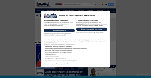 Security scan screenshot of https://transfermarkt.pl