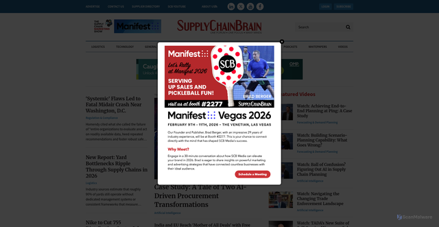 Security scan screenshot of https://www.supplychainbrain.com