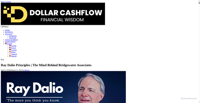 Security scan screenshot of https://dollarcashflow.com/ray-dalio-principles/