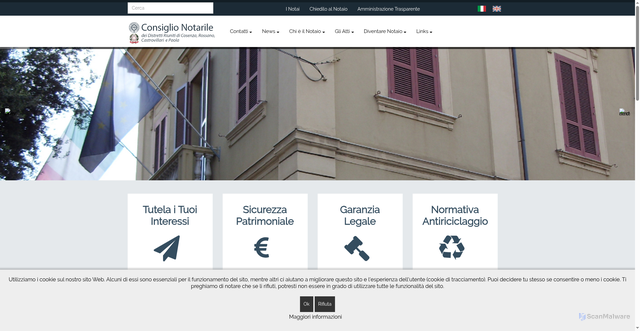 Security scan screenshot of https://www.consiglionotarilecosenza.it/