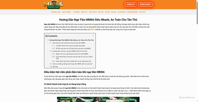 Security scan screenshot of https://mm66game.online/?p=140