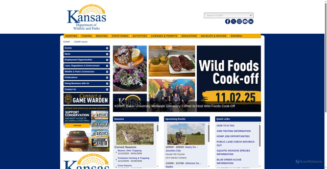 Security scan screenshot of https://ksoutdoors.gov/