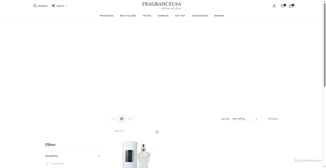 Security scan screenshot of https://www.fragranceusa.com/collections/jean-paul-gaultier