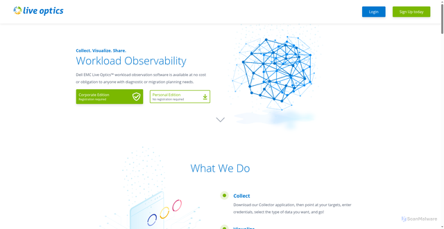 Security scan screenshot of https://liveoptics.com