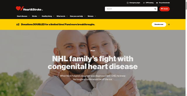 Security scan screenshot of https://www.heartandstroke.ca/articles/nhl-familys-fight-with-congenital-heart-disease