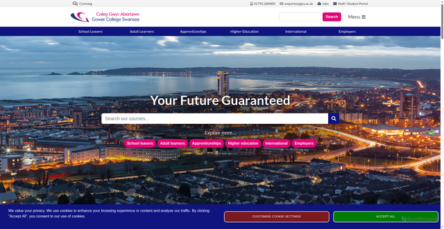 Security scan screenshot of https://www.gcs.ac.uk/