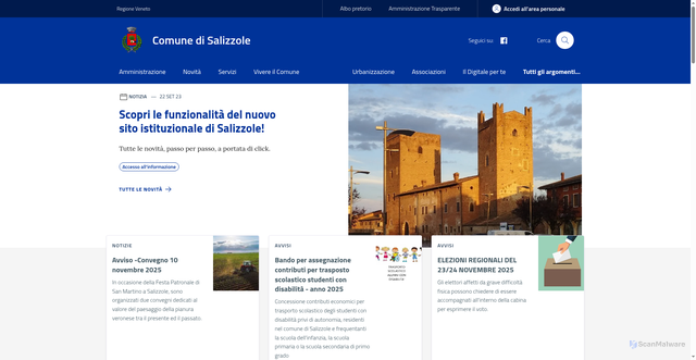 Security scan screenshot of https://www.comune.salizzole.vr.it/
