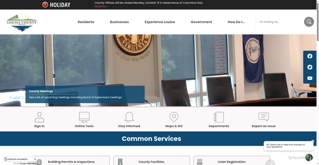 Security scan screenshot of https://louisacounty.gov/