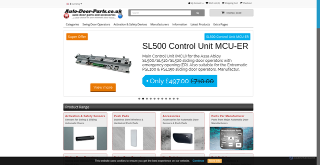Security scan screenshot of https://www.auto-door-parts.co.uk
