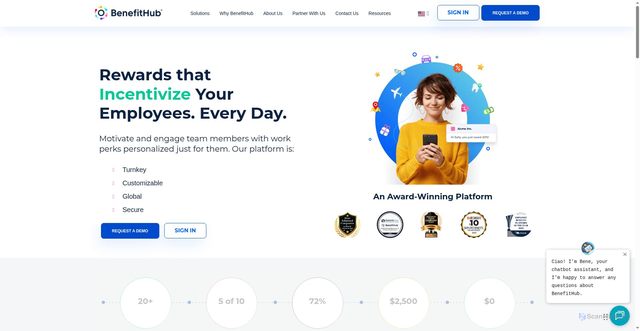 Security scan screenshot of https://www.benefithub.com