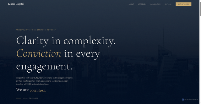 Security scan screenshot of https://klariscapital.pages.dev/
