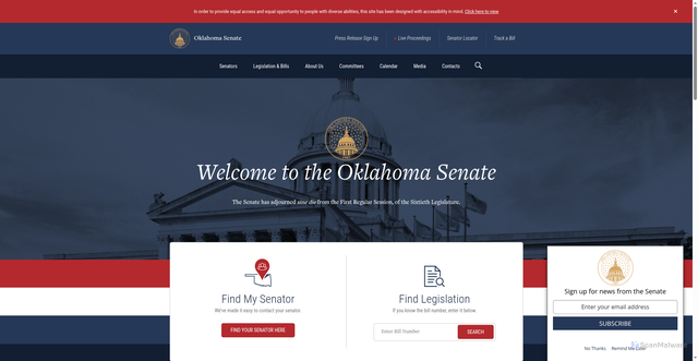 Security scan screenshot of https://oksenate.gov/