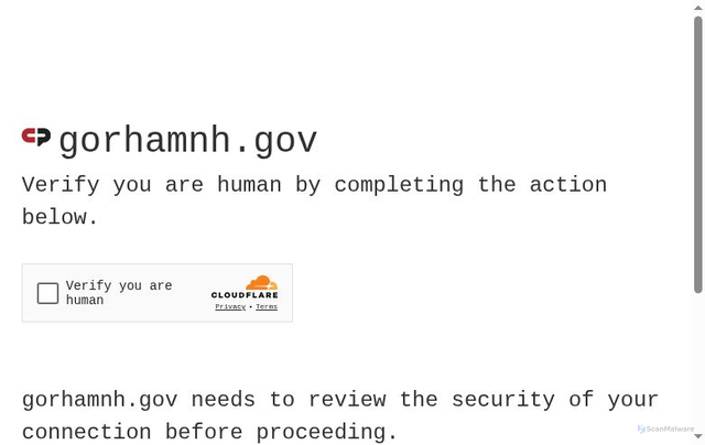 Security scan screenshot of https://gorhamnh.gov/