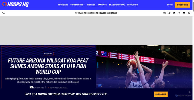 Security scan screenshot of https://www.hoopshq.com/recruiting/koa-peat-fiba