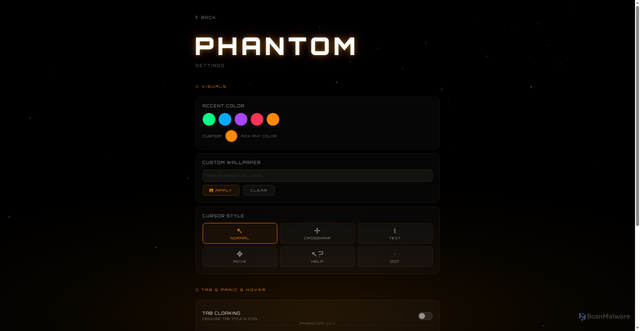 Security scan screenshot of https://phantom-2i8.pages.dev/s