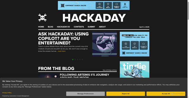 Security scan screenshot of https://hackaday.com