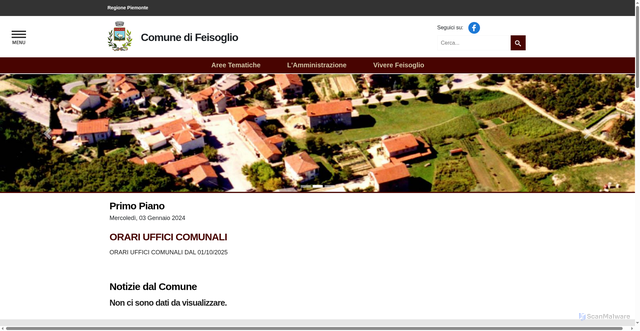 Security scan screenshot of https://www.comune.feisoglio.cn.it