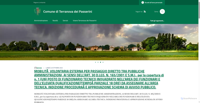 Security scan screenshot of https://www.comune.terranovadeipasserini.lo.it/