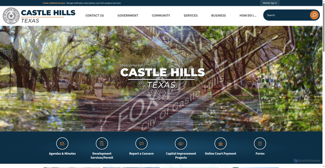Security scan screenshot of https://www.cityofcastlehills.com/