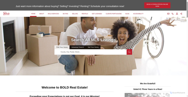 Security scan screenshot of https://www.boldrealestate.com/