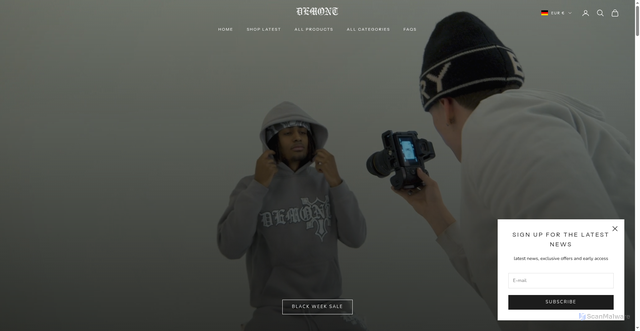 Security scan screenshot of https://demontshop.com/