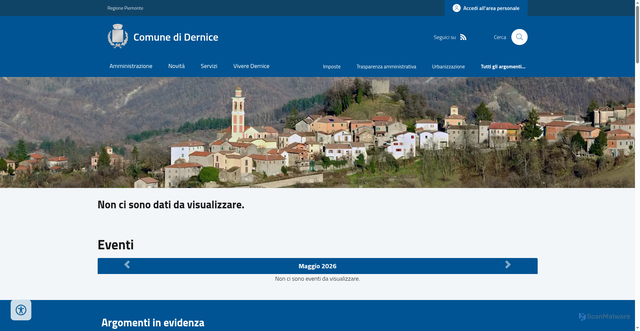 Security scan screenshot of https://www.comune.dernice.al.it