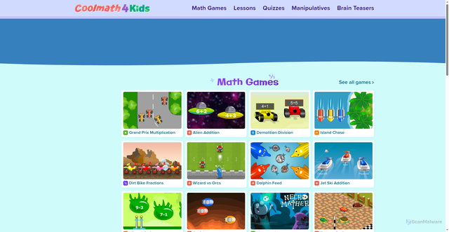 Security scan screenshot of https://www.coolmath4kids.com/