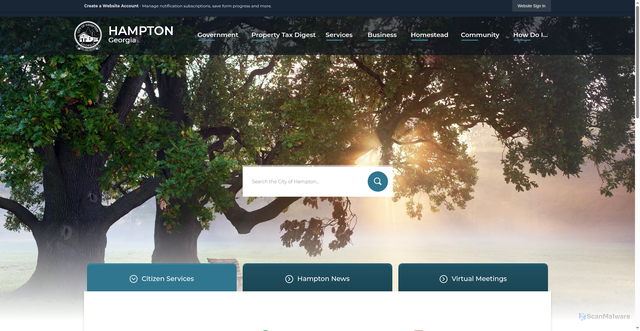 Security scan screenshot of https://hamptonga.gov/