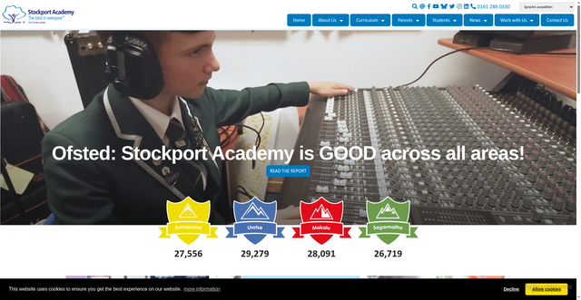 Security scan screenshot of http://www.stockport-academy.org