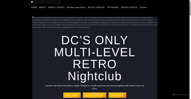 Security scan screenshot of https://decadesdc.com/