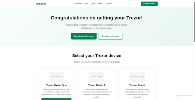 Security scan screenshot of https://started-io-trezo.netlify.app/